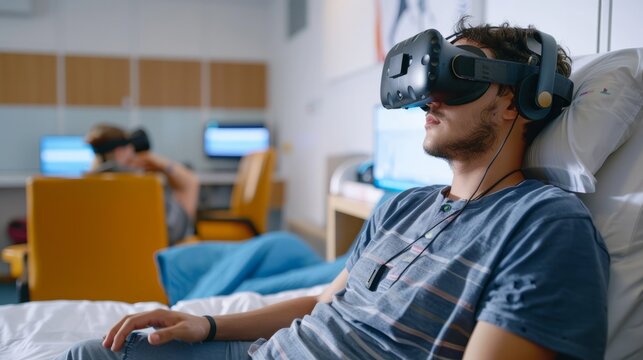 Virtual reality therapy session, where patients confront and overcome their fears in a safe and controlled digital environment