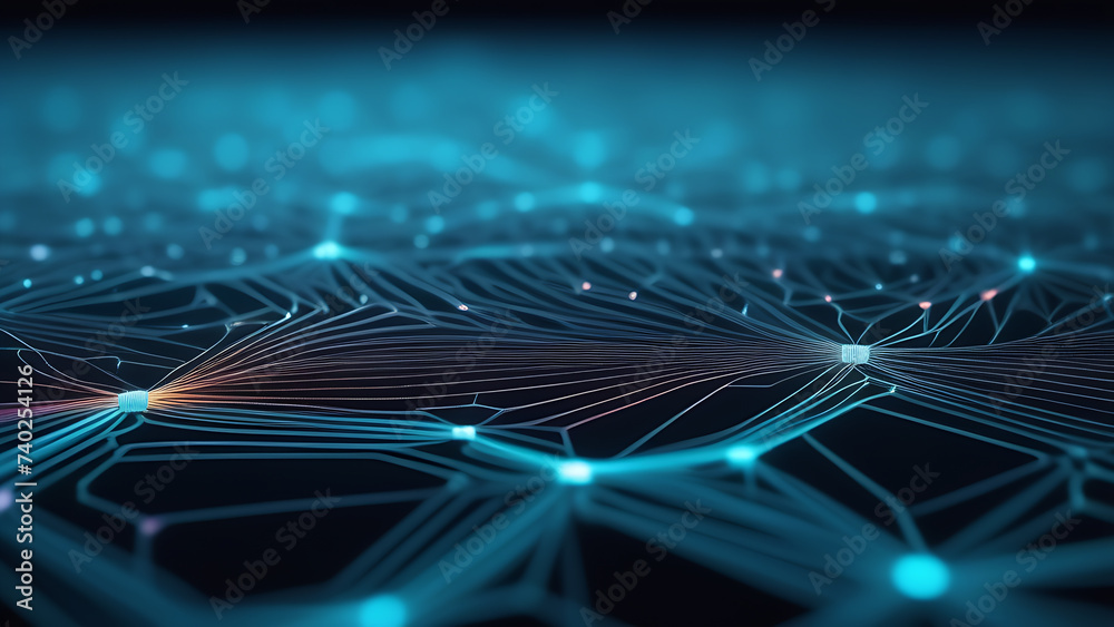 Poster Abstract technology background. Digital networking science texture