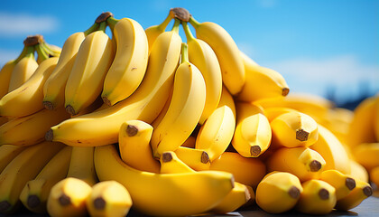Fresh, ripe bananas a healthy, organic summer snack generated by AI