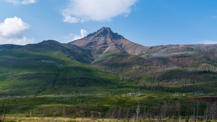 Lanscape view of valley in Waterton Lakes National Park, Alberta, Canada