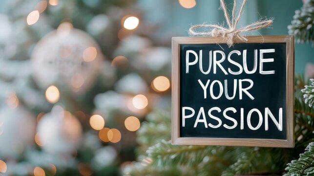 Inspiring motivation quote   pursue your passion   on abstract blurred background, success concept