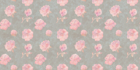 watercolor flowers on white background, seamless botanical pattern