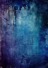 blue purple background grungy design large vertical blank spaces haunting brush strokes droplets walls dissolving rich decaying bleeding color arm - obrazy, fototapety, plakaty