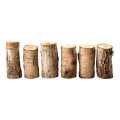 Tree trunks isolated on transparent background