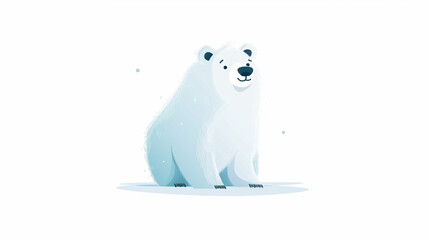 Fototapeta premium Drawing White polar bear cute cartoon.