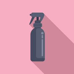 Bottle sprayer icon flat vector. Salon braid style. Spray fashion spiral