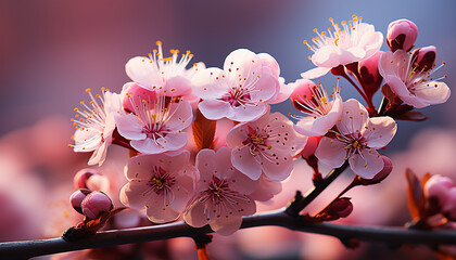 Freshness of springtime blossoms in nature vibrant bouquet of colors generated by AI