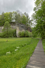 Fototapeta na wymiar Nature reserve Udoli Plakanek near Kost castle, Eastern Bohemia, Czech Republic