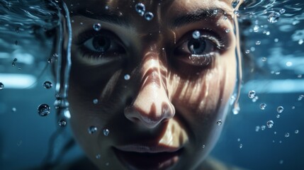 Woman Submerged in Pool of Water