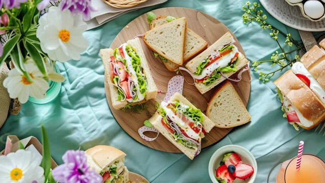 easter food vacation bread and fruit