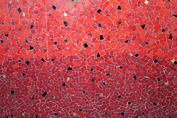 irregular geometrical red ceramic mosaics texture