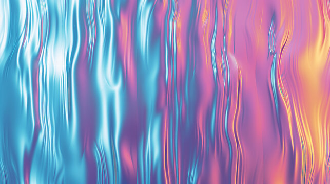 Holographic surface pattern. Colorful shiny texture background. Luxury risch style wallpaper. Digital artistic artwork raster bitmap illustration. Graphic design art.