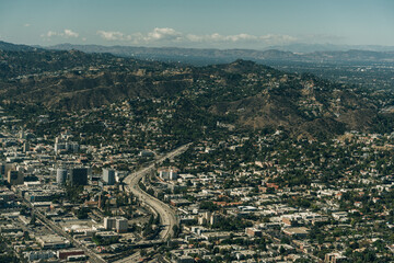 aerial view of hills in Los Angeles California