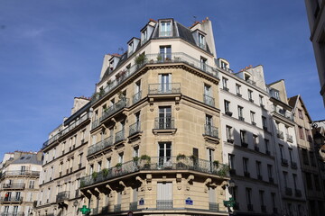 Fototapeta na wymiar real estate in Paris , freestone facades
