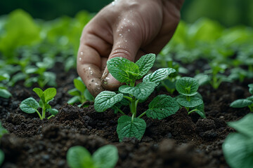 Environmental stewards championing organic farming practices, promoting soil health and biodiversity. Concept of organic agriculture. Generative Ai.