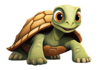 Cartoon color drawing of a turtle