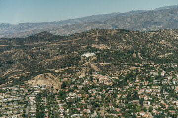 aerial view of hills in Los Angeles California