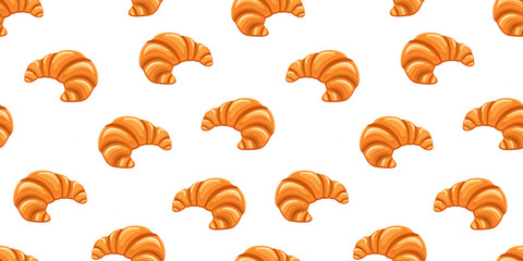 Seamless croissant pattern, croissant wallpaper