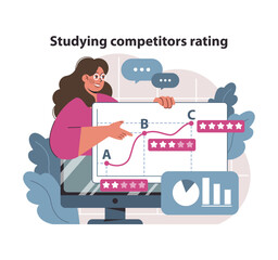 Fototapeta na wymiar Competitor ratings exploration concept.