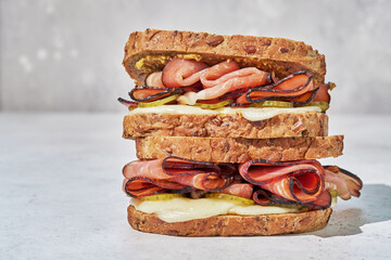 grilled cheese and meat sandwich