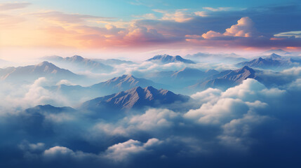 Sunrise over the clouds background and wallpaper,
Winterlandschaft