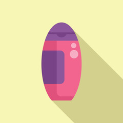 Shampoo bottle icon flat vector. Organic harvest. Field bokeh beauty