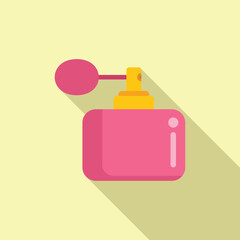Perfume sprayer icon flat vector. Morning treatments. Organic sunshine