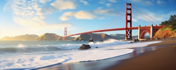 Golden Gate bridge in San Francisco in USA, California