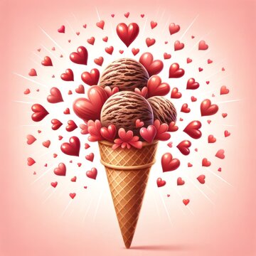 image.webpIce cream cone and many surrounding hearts.
