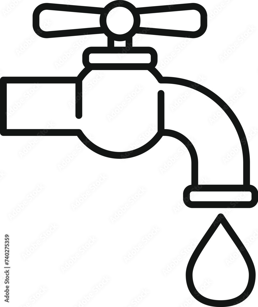 Canvas Prints morning water tap icon outline vector. care face skin. clean mask lotion