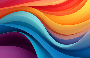 Abstract colorful wave wallpaper. Generative AI 