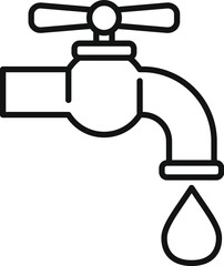 Morning water tap icon outline vector. Care face skin. Clean mask lotion