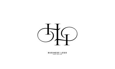 H, HH, Abstract Letters Logo Monogram