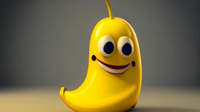 Smiling Yellow Banana Generative AI