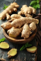 Fresh organic ginger root