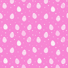 Design of Easter background. Seamless pattern with ornate eggs. Vector illustration