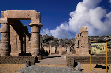 The temple of Gerf Hussein (Egypt) is a temple dedicated to the pharaoh Ramses II, built by the...