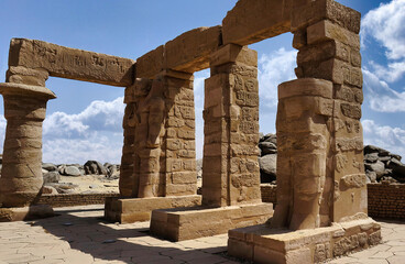 The temple of Gerf Hussein (Egypt) is a temple dedicated to the pharaoh Ramses II, built by the...