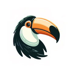 Obraz premium Toucan head logo. illustration on white background