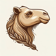 Naklejka premium Camel head logo. illustration on white background