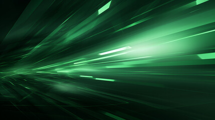 Fototapeta na wymiar Abstract green gradient textured background with dynamic, technology background, glowing light rays