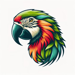 Obraz premium Parrot head logo. illustration on white background