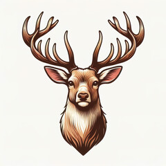 Deer head logo. illustration on white background