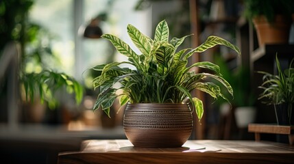 Close-Up of a Potted Plant on a Shelf