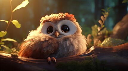 The soft, feathery details of an adorable owl illuminated by the gentle morning light.