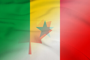 Senegal and Canada political flag transborder relations CMR SEN © dmitriy
