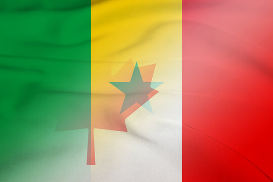 Senegal and Canada political flag transborder relations CMR SEN