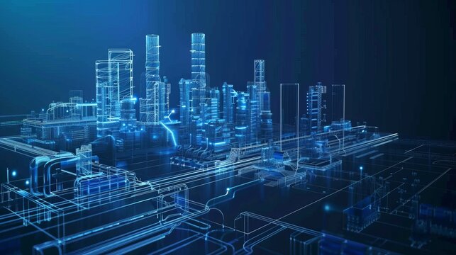 The concept of construction technology intersects with communication networks, embodying the principles of Industry 4.0 and factory automation