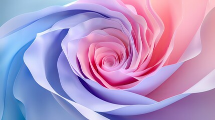 Ethereal Bloom: Abstract Rose Background in Two Colors on Blue and Pink_Generative AI