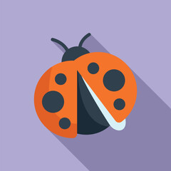 Ladybug insect icon flat vector. Nature art spring. Forest animal flower